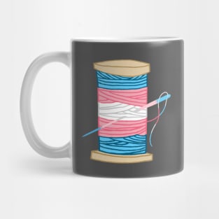 Thread Spool of Transgender Pride Flag Japanese Ocean Wave Mug